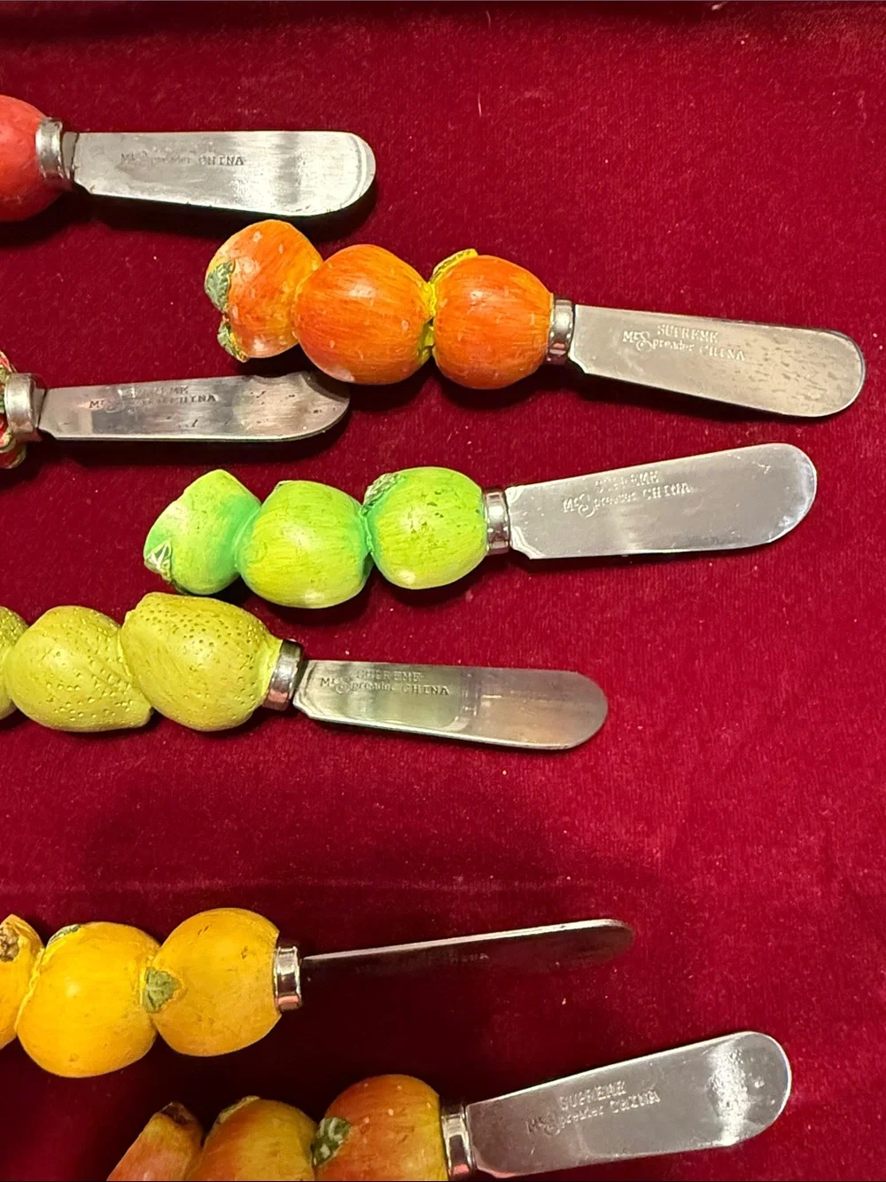 Cheese spreader Fruit Handle Spreading Knife - Green/Yellow/Red - Apple strawber